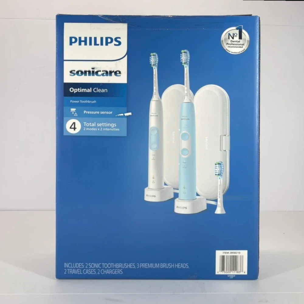 Philips Sonicare Optimal Clean Rechargeable Electric Toothbrush 2 Pack HX6829/77 - Picture 3 of 9